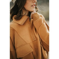 Azura Exchange Exposed Seam Sweatshirt with Zip Collar and Big Flap Pocket - M thumbnail