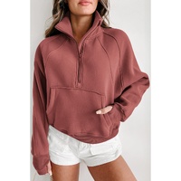 Azura Exchange Stand Collar Ribbed Sleeve Sweatshirt - L thumbnail