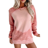 Azura Exchange Bleached Round Neck Pullover Sweatshirt - M thumbnail