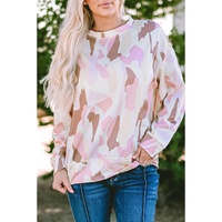 Azura Exchange Relaxed Geometric Print Crewneck Sweatshirt - S thumbnail