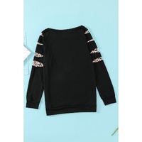 Black Leopard PUMPKIN SEASON Graphic Ripped Sleeve Sweatshirt - XL thumbnail