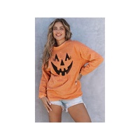 Azura Exchange Pumpkin Smile Face Graphic Sweatshirt - L thumbnail