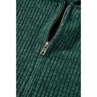 Evergreen Ribbed Zip Up Front Drawstring Hoodie - M thumbnail