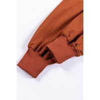 Chestnut V Neck Kangaroo Pocket Oversized Hoodie - L thumbnail