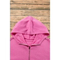 Bonbon Fleece Lined Half Zipper Kangaroo Pockets Loose Hoodie - 2XL thumbnail