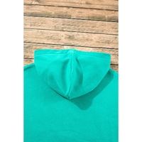 Aruba Blue Fleece Lined Half Zipper Kangaroo Pockets Loose Hoodie - 2XL thumbnail