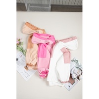 Pink Colorblock Patchwork Half Zip Oversized Sherpa Hoodie - L thumbnail