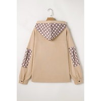 Apricot Floral Patchwork Star Pattern Drawstring Hoodie - XL thumbnail