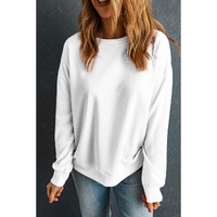 Beige Solid Classic Crewneck Pullover Sweatshirt - XL thumbnail