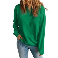 Dark Green Solid Classic Crewneck Pullover Sweatshirt - 2XL thumbnail