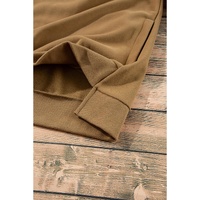 Camel Solid Fleece Lined Drop Shoulder High Low Sweatshirt - 2XL thumbnail