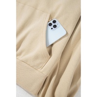 Smoke Gray Zip-up Stand Neck Kangaroo Pocket Sweatshirt - 2XL thumbnail