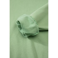 Smoke Green Solid Fleece Lined Drop Shoulder Terry Sweatshirt - 2XL thumbnail