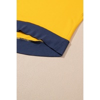 Yellow Color Block Thumbhole Sleeve Drop Shoulder Sweatshirt - S thumbnail