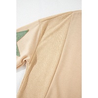 Parchment Star Patchwork Exposed Seam Oversized Sweatshirt - L thumbnail