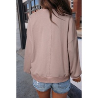 Goat Floral Peace Symbol Drop Shoulder Sweatshirt - L thumbnail