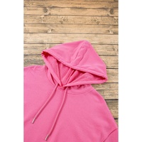 Bonbon Solid Kangaroo Pocket Drawstring Loose Fit Hoodie - L thumbnail