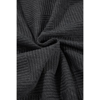 Gray Textured Color Block Kangaroo Pocket Drop Shoulder Hoodie - M thumbnail