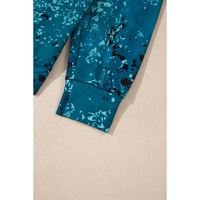Blue Tie Dye Cow Color Block Pullover Sweatshirt - L thumbnail