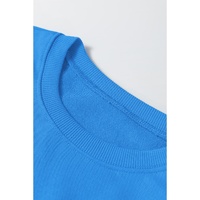 Sky Blue Solid Color Drop Shoulder Long Sleeve Basic Sweatshirt - L thumbnail