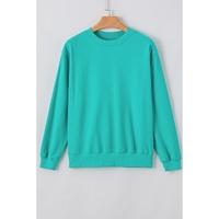 Aruba Blue Plain Drop Shoulder Crewneck Pullover Sweatshirt - L thumbnail