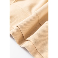 Beige Contrast Striped Patchwork Drop Shoulder Loose Sweatshirt - M thumbnail