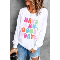 Beige HAVE A GOOD DAY Drop Shoulder Graphic Sweatshirt - L thumbnail