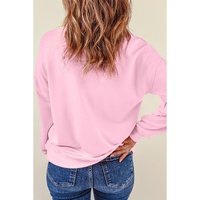 Pink Cute Nutcracker Printed Drop Shoulder Christmas Sweatshirt - L thumbnail