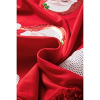 Fiery Red Sequined Santa Claus Long Sleeve Christmas Sweatshirt - M thumbnail