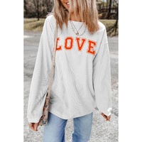 White LOVE Printed Crewneck Valentines Pullover Sweatshirt - XL thumbnail