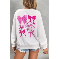 White Sweet Bow Printed Valentines Graphic Sweatshirt - 2XL thumbnail