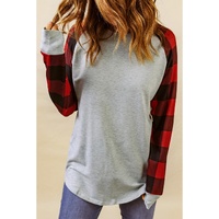 Azura Exchange Plaid Long Sleeve Sweatshirt - M thumbnail