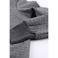 Azura Exchange Quilted Stand Neck Sweatshirt with Fake Front Pocket - L thumbnail
