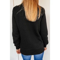 Azura Exchange Quilted Stand Neck Sweatshirt with Fake Front Pocket - L thumbnail