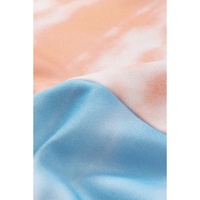 Sky Blue Colorblock Kangaroo Pocket Plus Size Hoodie - 3X thumbnail