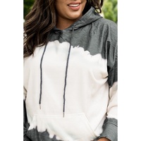Azura Exchange Gray Tie-Dyed Color Block Plus Size Hoodie - 3X thumbnail