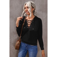 Azura Exchange Solid Color Lace-up Hoodie - L thumbnail