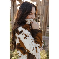 Azura Exchange Cow Print Fleece Sweatshirt - L thumbnail