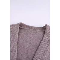 Open Front Colorblock Cardigan with Pockets - S thumbnail