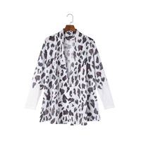 Azura Exchange White Vintage Leopard Print Open Cardigan - L thumbnail