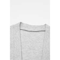 Beige Thermal Waffle Knit Pocketed Cardigan - M thumbnail