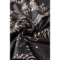 Black Wild Tiger Print Button Front Cardigan - M thumbnail