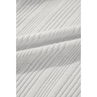 White Solid Color Ribbed Button up Tunic Cardigan - S thumbnail