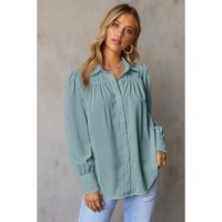 Azura Exchange Button Up Puff Sleeve Blouse - XL thumbnail