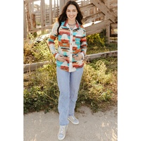 Azura Exchange Multicolor Aztec Print Long Sleeve Shirt - L thumbnail