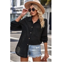 Azura Exchange Button Up Waffle Knit Casual Shirt - M thumbnail