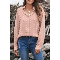 Azura Exchange Button Fuzzy Polka Dot Shirt - M thumbnail