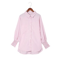 Azura Exchange Striped Boyfriend Shirt with Pocket - M thumbnail