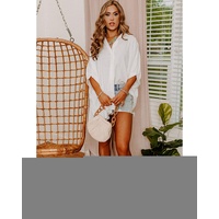 Azura Exchange Puff Sleeve Oversize Shirt - S thumbnail