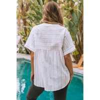 Azura Exchange Loose Fit Striped Print Top - M thumbnail